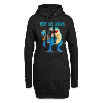 Dad, Papa, Vater, Dino, Dinosaurier für Vatertag - Hoodie-Kleid - Schwarz - Vorne