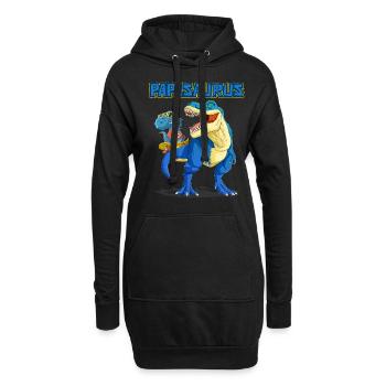 Dad, Papa, Vater, Dino, Dinosaurier für Vatertag - Hoodie-Kleid - Schwarz - Vorne