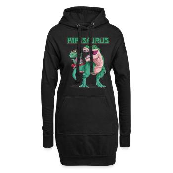 Dad, Papa, Vater, Dino, Dinosaurier für Vatertag - Hoodie-Kleid - Schwarz - Vorne