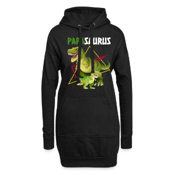 Dad, Papa, Vater, Dino, Dinosaurier für Vatertag - Hoodie-Kleid - Schwarz - Vorne