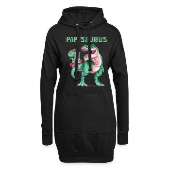 Dad, Papa, Vater, Dino, Dinosaurier für Vatertag - Hoodie-Kleid - Schwarz - Vorne
