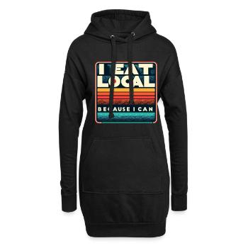 Je mange local parce que je peux 5 - Sweat-shirt à capuche long Femme - noir - Devant