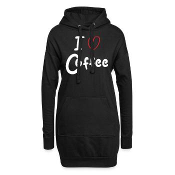 J’adore le café - Sweat-shirt à capuche long Femme - noir - Devant