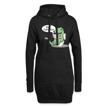 L’humour des dinosaures de la paléontologie - Sweat-shirt à capuche long Femme - noir - Devant