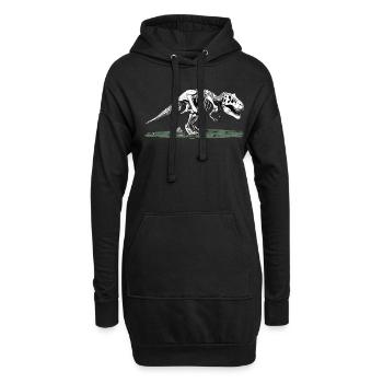 L’humour des dinosaures de la paléontologie - Sweat-shirt à capuche long Femme - noir - Devant
