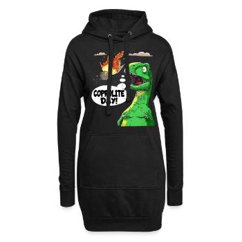 L’humour des dinosaures de la paléontologie - Sweat-shirt à capuche long Femme - noir - Devant