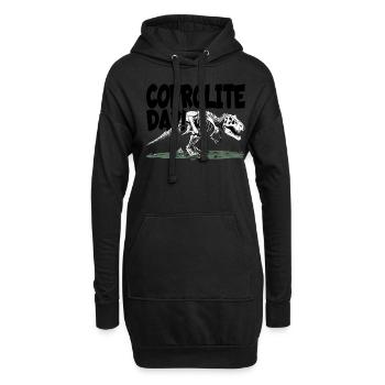 L’humour des dinosaures de la paléontologie - Sweat-shirt à capuche long Femme - noir - Devant