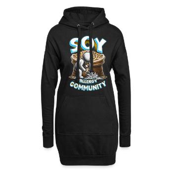 Communauté des allergies au soja - Sweat-shirt à capuche long Femme - noir - Devant
