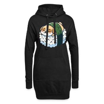 Sushi - Sweat-shirt à capuche long Femme - noir - Devant