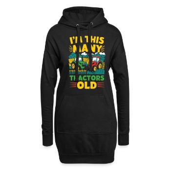 Je suis tellement de tracteurs vieux enfants de 2 ans - Sweat-shirt à capuche long Femme - noir - Devant
