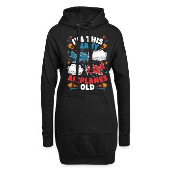 Ich Bin So Viele Flugzeuge Alt - Kinder 2 Jahre - Hoodie-Kleid - Schwarz - Vorne