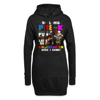 Kindergarten Abschluss Dino Dinosaur T-Rex Spaß - Hoodie-Kleid - Schwarz - Vorne