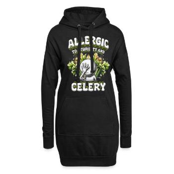 Allergie au céleri allergique à la stupidité et au céleri - Sweat-shirt à capuche long Femme - noir - Devant