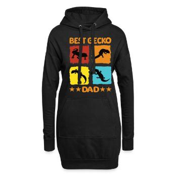 Meilleur papa gecko - Sweat-shirt à capuche long Femme - noir - Devant