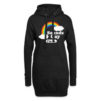 Genre Lesbiennes, Gays, Trans, Queer Arc-en-ciel - Sweat-shirt à capuche long Femme - noir - Devant