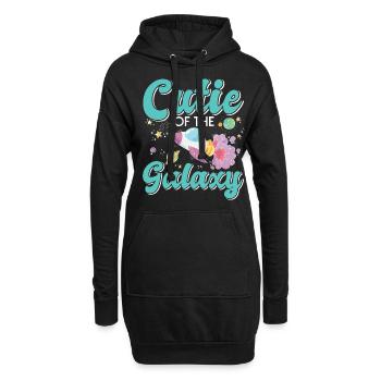 Galaktisch Süß: "Cutie of the Galaxy Mädchen, Girl - Hoodie-Kleid - Schwarz - Vorne