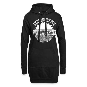 Bois de chauffage Bûcheron Bois Travail du bois - Sweat-shirt à capuche long Femme - noir - Devant