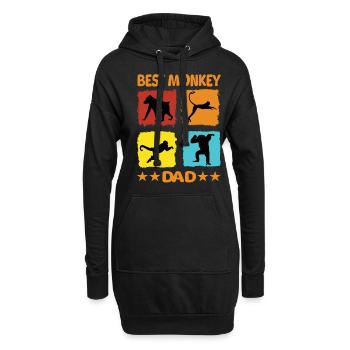 Best Monkey Dad - Hoodie-Kleid - Schwarz - Vorne