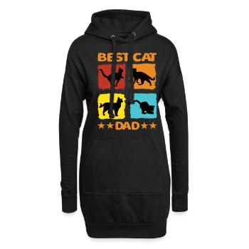 Best Cat Dad - Hoodie-Kleid - Schwarz - Vorne