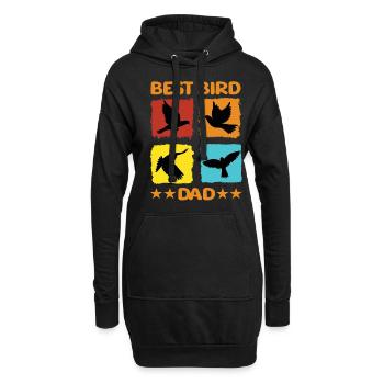Meilleur papa oiseau - Sweat-shirt à capuche long Femme - noir - Devant