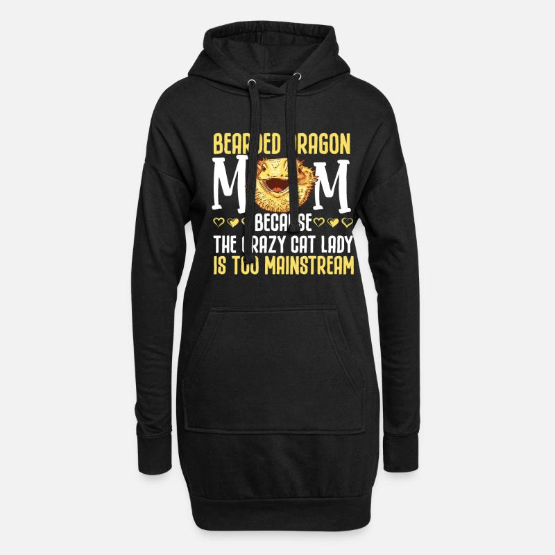 Bartagame Mama Beardie - Hoodie-Kleid - Schwarz
