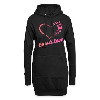 Gender Lesben, Schwule, Trans, Queer Regenbogen - Hoodie-Kleid - Schwarz - Vorne
