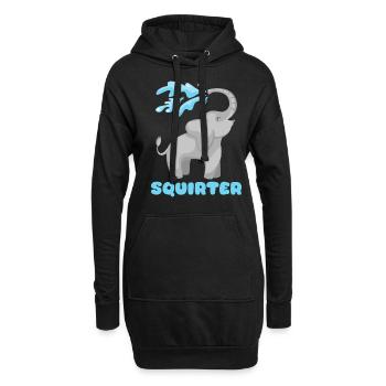 Lustiger Elefant Unangemessener Witz, Nerd, Geek - Hoodie-Kleid - Schwarz - Vorne