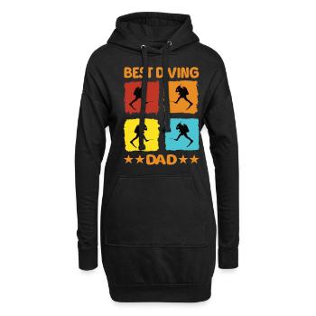 Best Diving Dad - Hoodie-Kleid - Schwarz - Vorne
