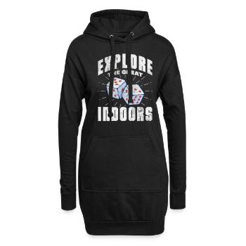 Brettspiel - Hoodie-Kleid - Schwarz - Vorne