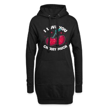 Cerise - Sweat-shirt à capuche long Femme - noir - Devant