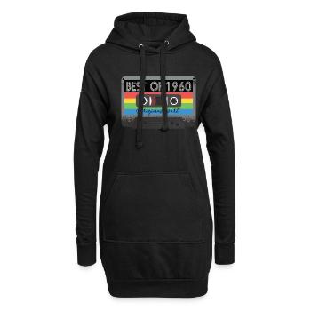 Le meilleur des années 1960 Vintage Cassette Retro Anniversaire - Sweat-shirt à capuche long Femme - noir - Devant