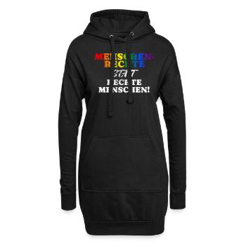 Schönes "gegen Rassismus" Refugees Welcome - Hoodie-Kleid - Schwarz - Vorne