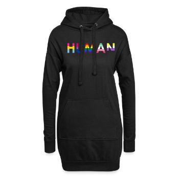Gender Lesben, Schwule, Trans, Queer Regenbogen - Hoodie-Kleid - Schwarz - Vorne