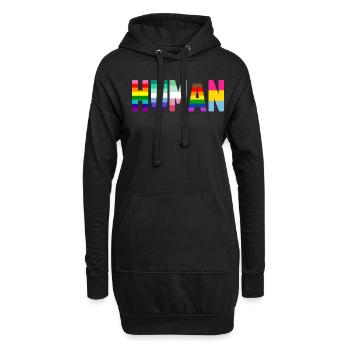 Gender Lesben, Schwule, Trans, Queer Regenbogen - Hoodie-Kleid - Schwarz - Vorne