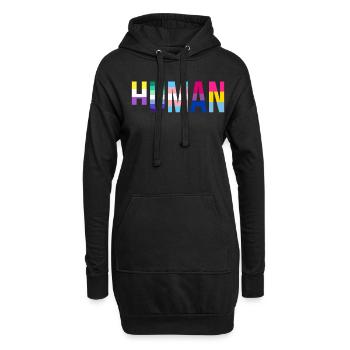 Gender Lesben, Schwule, Trans, Queer Regenbogen - Hoodie-Kleid - Schwarz - Vorne