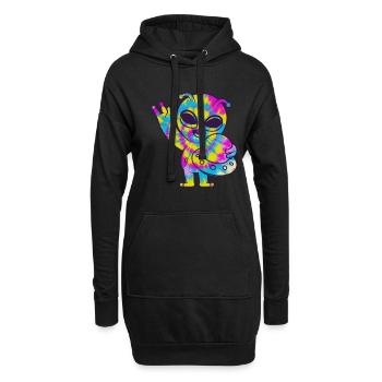 Lustiges Alien Außerirdische Geschenk - Hoodie-Kleid - Schwarz - Vorne