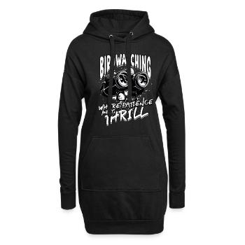Vogelbeobachtung Ornithologe - Hoodie-Kleid - Schwarz - Vorne