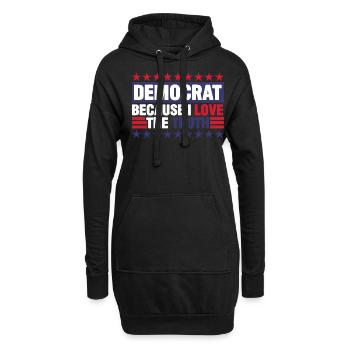 Démocratie Démocrate Démocrate - Sweat-shirt à capuche long Femme - noir - Devant
