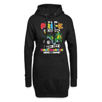 Cadeau de chambre d’enfant dinosaure Dino skateboard - Sweat-shirt à capuche long Femme - noir - Devant