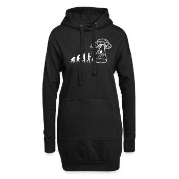 Lustiges Alien Außerirdische Geschenk - Hoodie-Kleid - Schwarz - Vorne