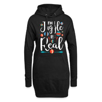 Drôle de dicton de jonglerie - Sweat-shirt à capuche long Femme - noir - Devant