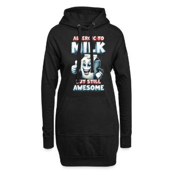 Allergie au lait - Sweat-shirt à capuche long Femme - noir - Devant