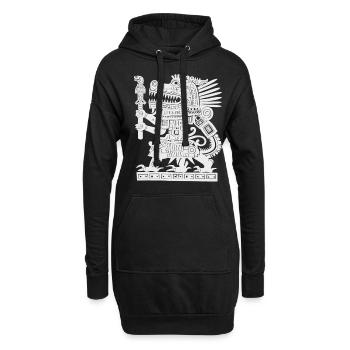 Dieu maya mythologie maya Dieu ancien - Sweat-shirt à capuche long Femme - noir - Devant