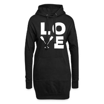 Canoë Amour Pédalo Sports de Rivière - Sweat-shirt à capuche long Femme - noir - Devant