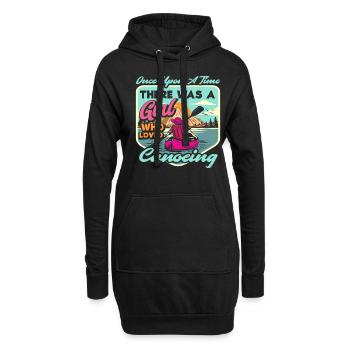 Fille que le canoë aime le canoë - Sweat-shirt à capuche long Femme - noir - Devant
