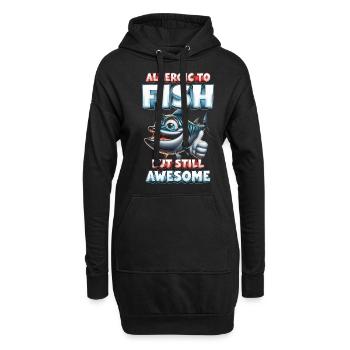 Allergie au poisson Allergique au poisson mais toujours génial - Sweat-shirt à capuche long Femme - noir - Devant