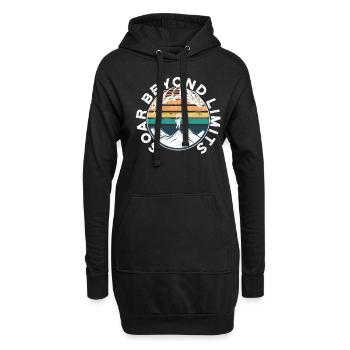 Paragliding Paraglider Soar Beyond Limits - Hoodie-Kleid - Schwarz - Vorne