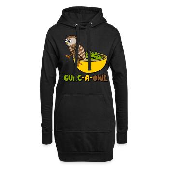 Guacamole Hibou Tortilla Chips Avocat - Sweat-shirt à capuche long Femme - noir - Devant
