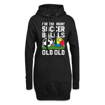 2. Geburtstag Fußball - Hoodie-Kleid - Schwarz - Vorne
