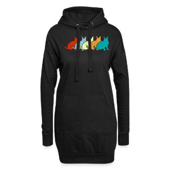 Big Floppa Karakal Cat Meme - Sweat-shirt à capuche long Femme - noir - Devant